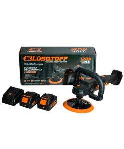 Pulidora Lustradora Lustralijadora Roto Orbital a Batería Inalámbrica 180mm 18V Lusqtoff Black Series Naranja/Negro PUL180-9B