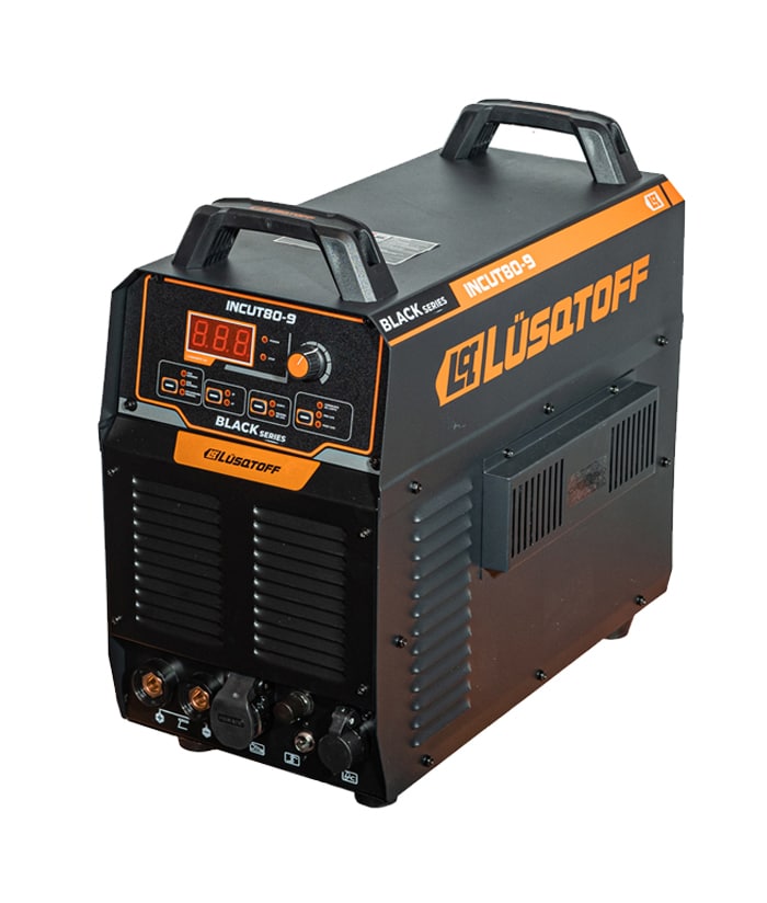 Cortadora de Plasma Con Compresor Corte de 10mm a 20mm Black Series Lusqtoff Naranja/Negro INCUT80-9