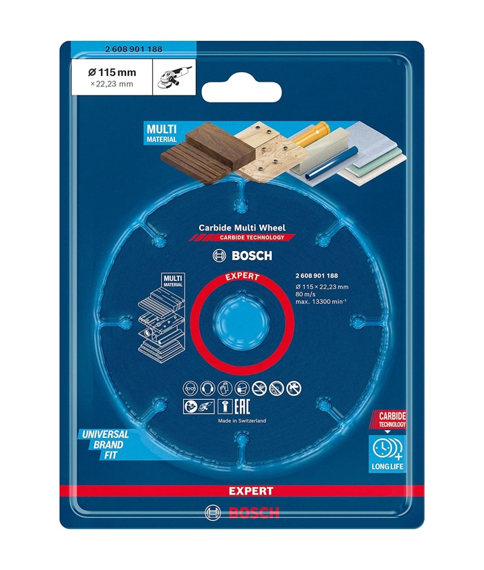 Disco de Corte Expert Carbide Multi-Wheel 115mm x 22.23mm Bosch 2608901188 - Imagen 3