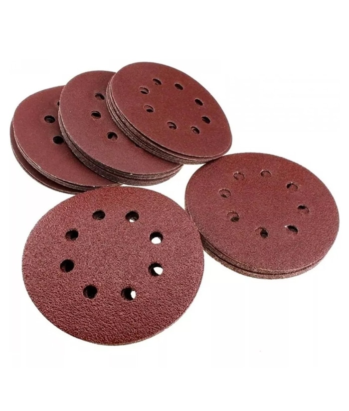 Juego Set Kit Lijas 125mm 5" x 6Pzs Grano Grueso Para Madera Metal Plástico Tokits 235R