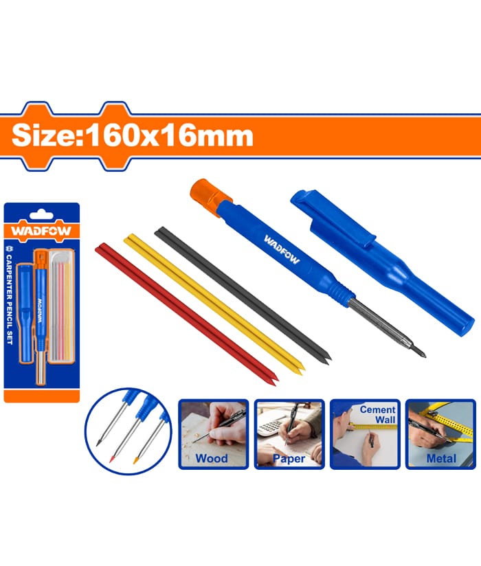 Lápiz Carpintero Para Carpintería x 7Pzs Wadfow WMB3K06