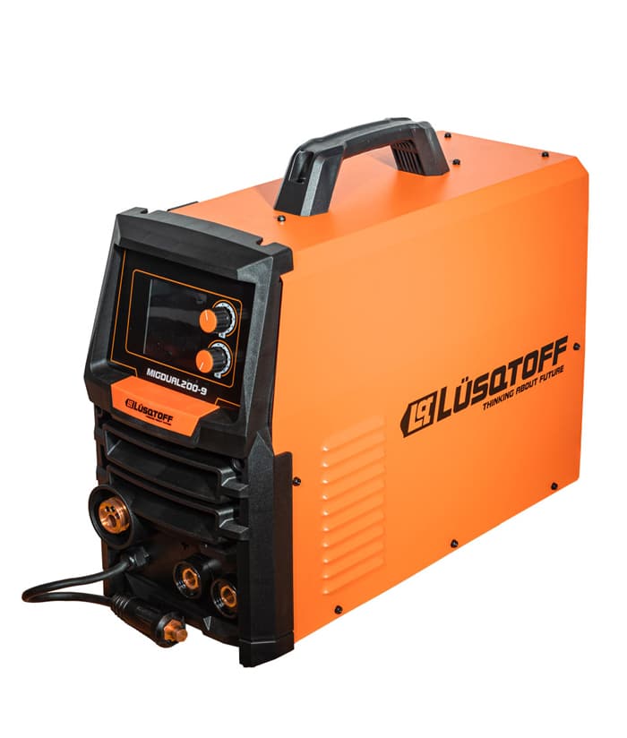 Soldadora Eléctrica Inverter Dual 220A Amper MMA-MIG Lüsqtoff Naranja/Negro MIGDUAL200-9