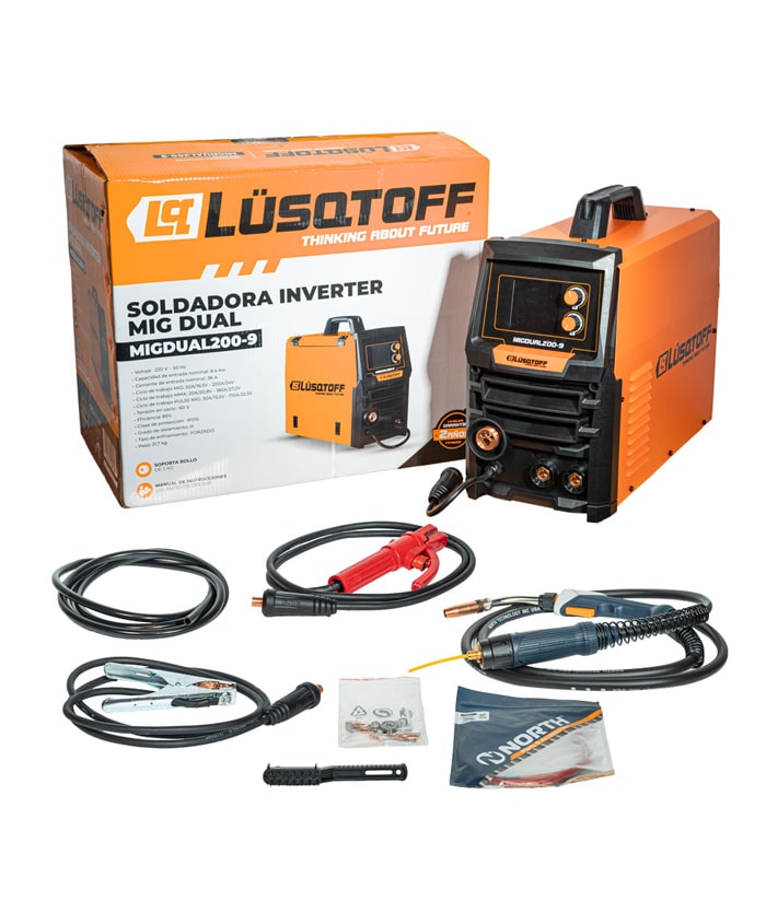Soldadora Eléctrica Inverter Dual 220A Amper MMA-MIG Lüsqtoff Naranja/Negro MIGDUAL200-9 - Imagen 7