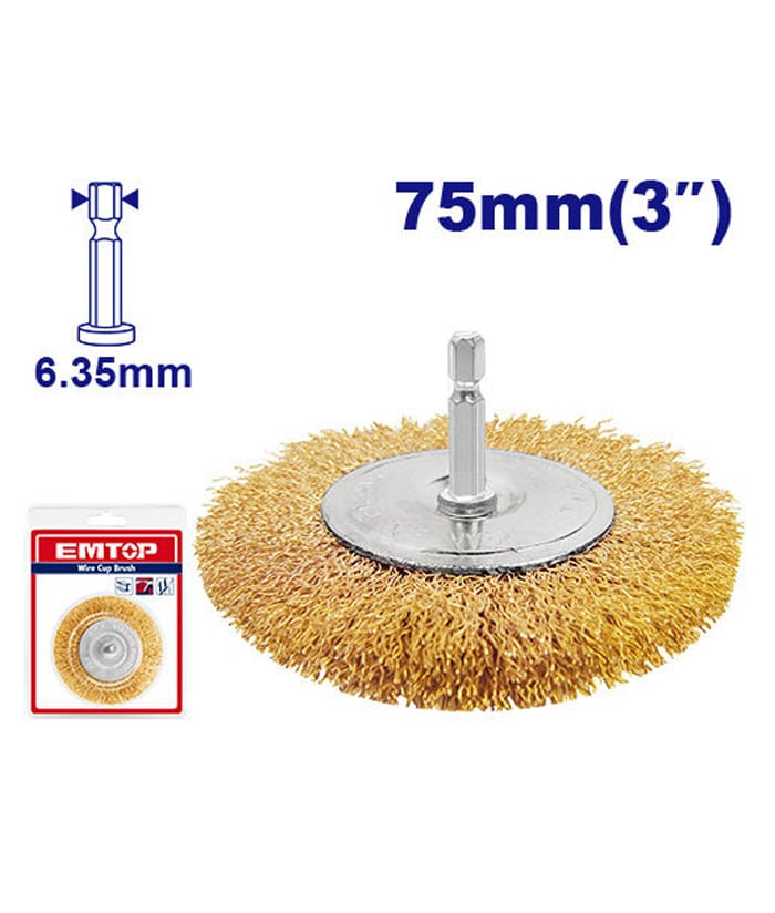 Cepillo Circular Plano Bronce 75mm Emtop EWCB40751