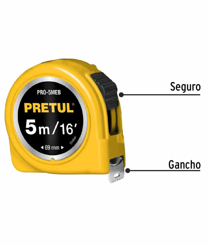 Cinta Métrica 5mts x 19mm Pretul PRO-5MEB - Imagen 2