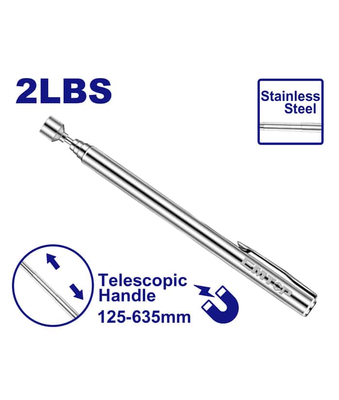 Imán Extensible Telescópico de Acero Inoxidable 900grs 125 a 635mm Emtop EMME1602