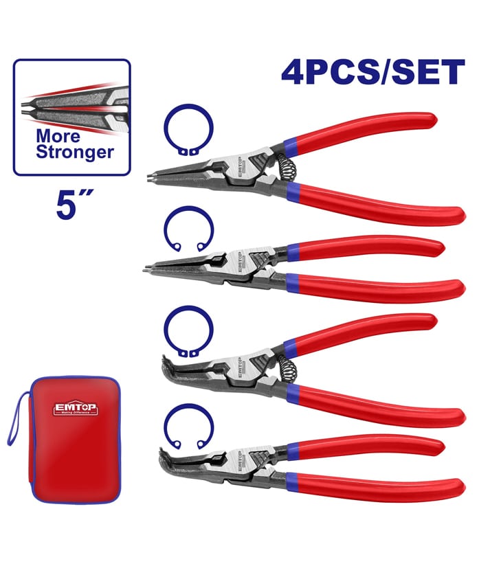 Jugeo Set Kit Pinzas Seeger 125mm x 4pzs En Cartuchera Emtop EPLSC5411