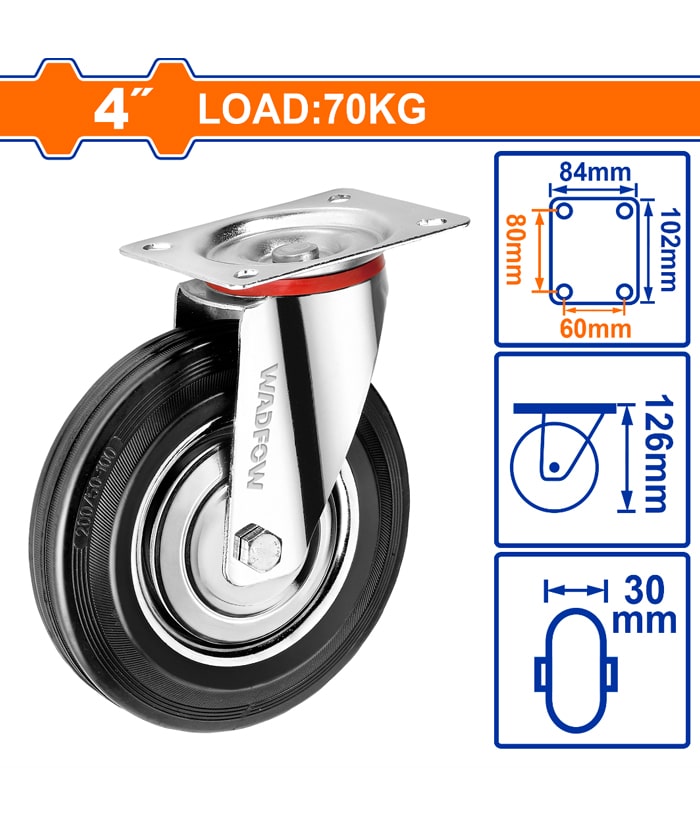 Rueda Giratoria 4" Hasta 70ks Wadfow WJL3342