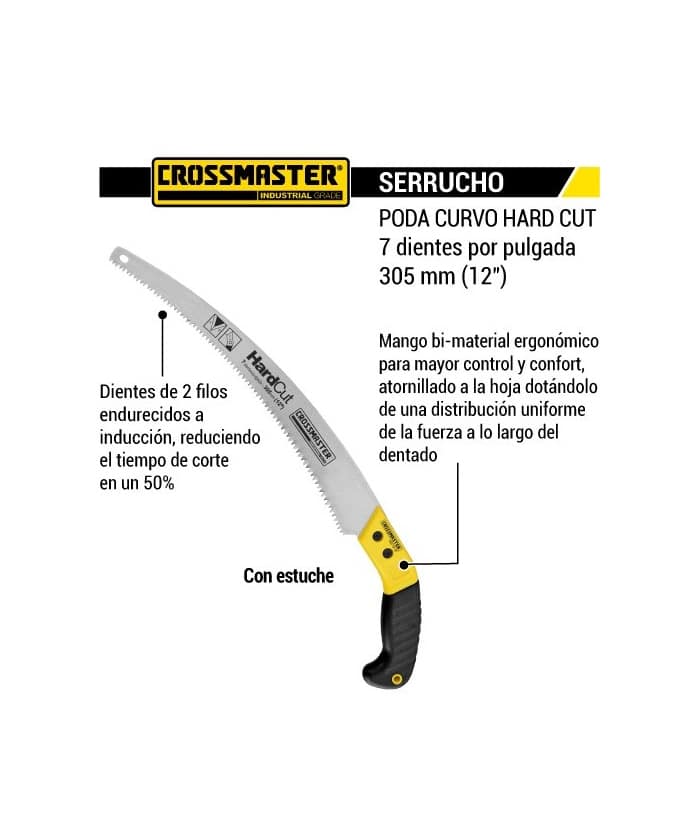 Serrucho de Poda 12″ 305mm Hoja Curva Crossmaster 9971872 - Imagen 2