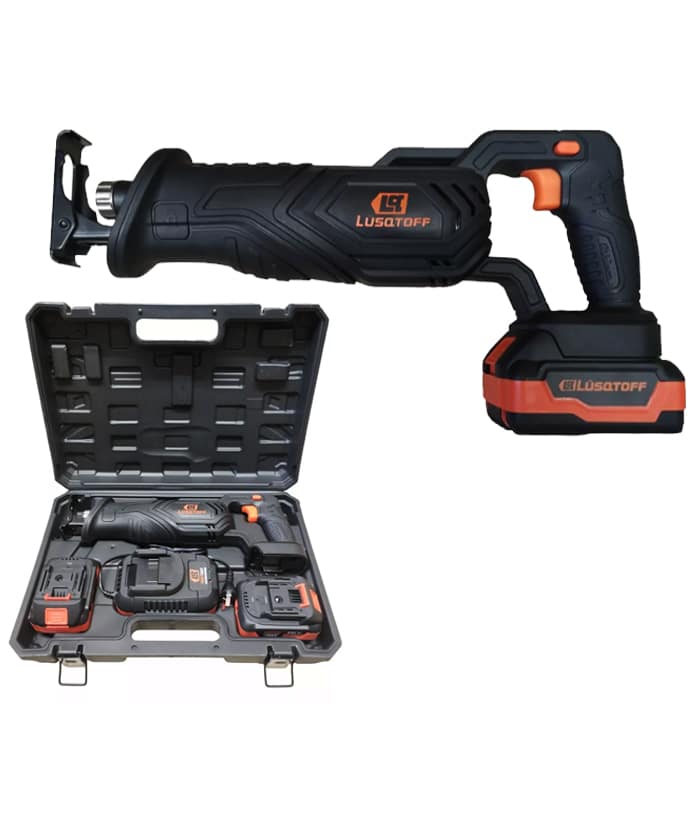 Sierra Sable a Batería Inalámbrica 115mm 18V Black Series Lusqtoff Naranja/Negro SSL115-9BK