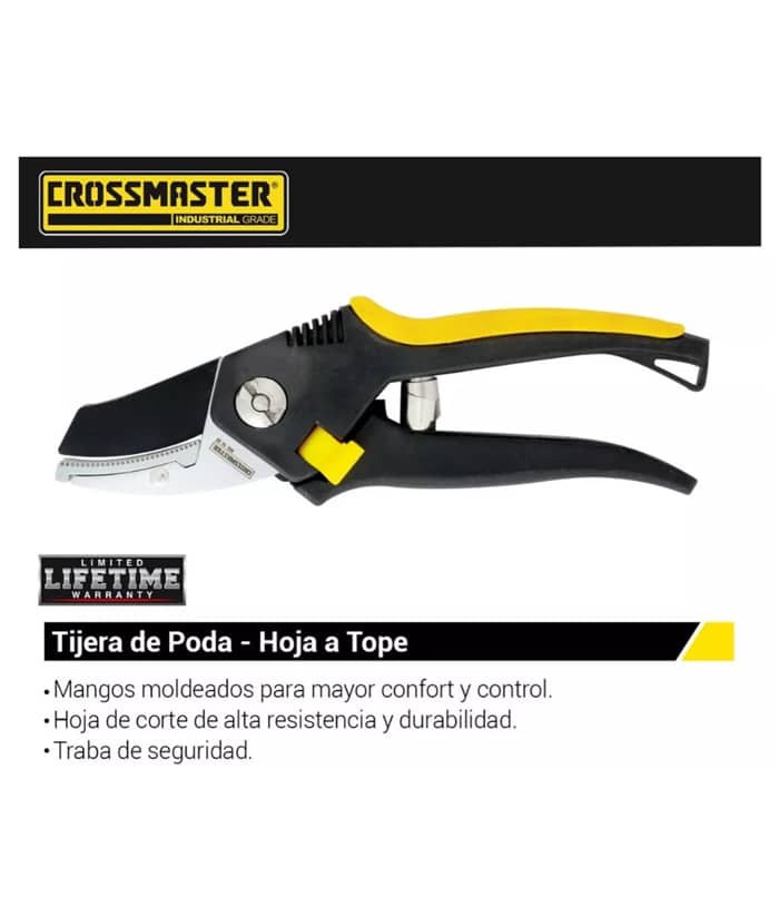 Tijera Podar Podadora Con Yunque 8" 203mm Crossmaster 9937858 - Imagen 2