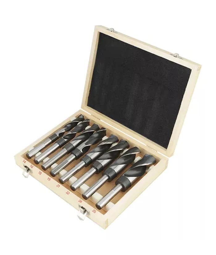 Juego Set Kit de Mechas HSS Cola Reducida Para Acero Hierro Aluminio Madera Plástico x 8 piezas Ruhlmann RU56507