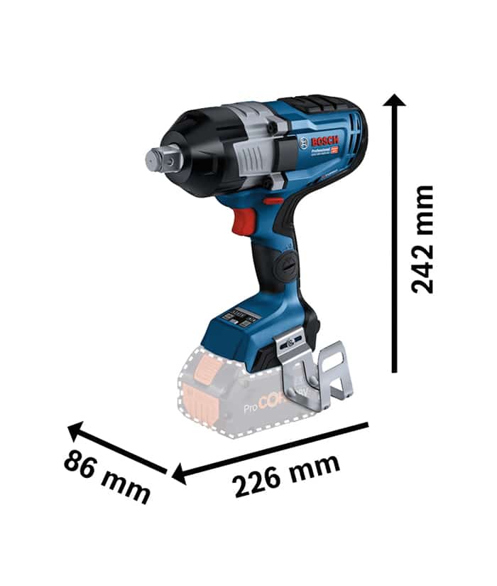 Llave Pistola de Impacto 1600Nm a Batería Inalámbrica 18V 3/4" BiTurbo Brushless Motor Sin Carbones Conectividad Bluetooth Bosch GDS 18V-1600 HC 18V SB - Imagen 5