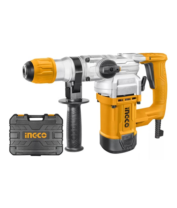 Rotomartillo Eléctrico 3 Funciones 1050W SDS-Plus 4.5 Joules Con Maletín Ingco Naranja/Amarillo RH10506