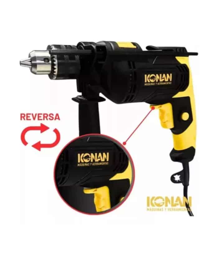 Taladro Percutor Eléctrico 750W 13mm Velocidad Variable Konan K/C13E - Imagen 3