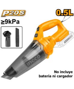 Aspiradora a Batería Inalámbrica 20V 0.5Lts Ingco Naranja/Amarillo CVLI201261