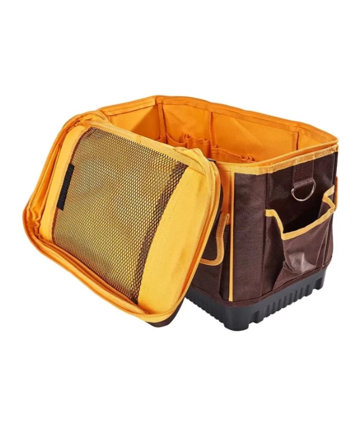 Bolso Porta Herramientas Base Rígida 16" Ingco Naranja/Amarillo HTBG10 - Imagen 3