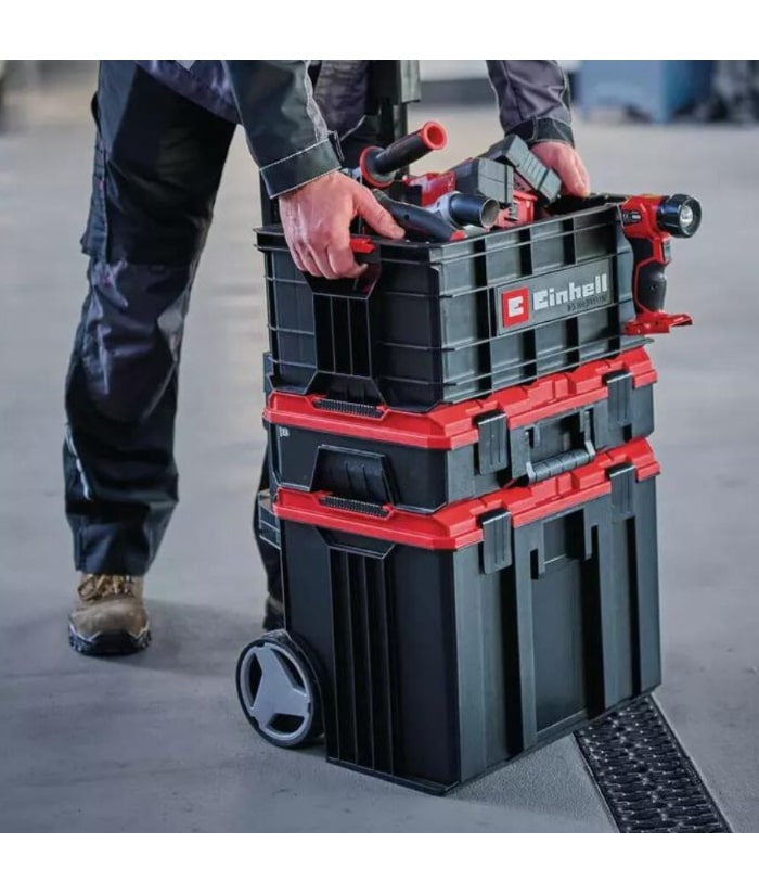 Cesta Caja Cajón Plástico Apilable 90kgs Einhell Sistema E-Case - Imagen 2