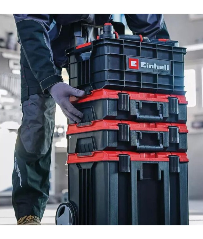 Cesta Caja Cajón Plástico Apilable 90kgs Einhell Sistema E-Case - Imagen 3