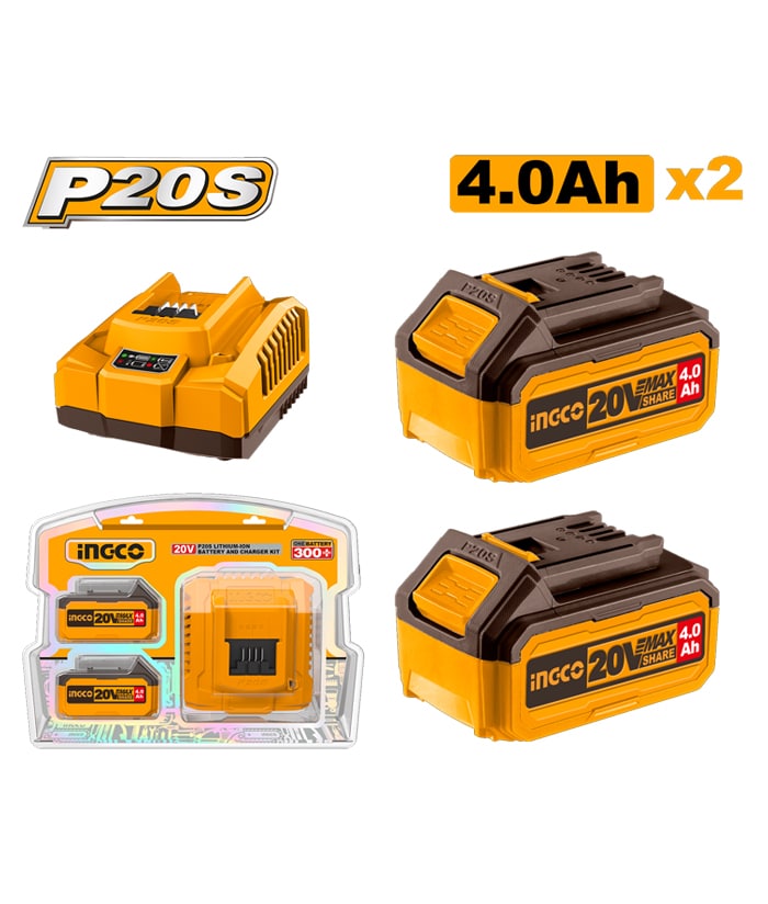 Combo Llave de Impacto Inalámbrica 20V Sin Carbones 1/2" 850Nm + Tubos + 2 Baterías 4.0Ah Amper + Cargador Rápido + Bolso Super Select 13" Ingco Naranja/Amarillo - Imagen 3