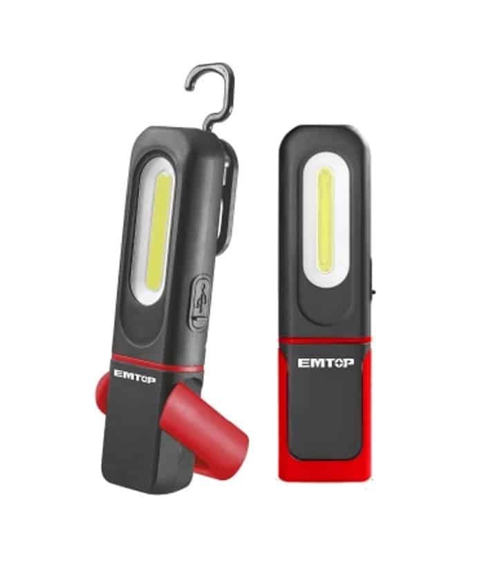 Linterna Compacta Luz Led Industrial de Trabajo Mecánico Mecánica Recargable A Batería Inalámbrica 350 Lumenes Emtop ET-EMFL7508