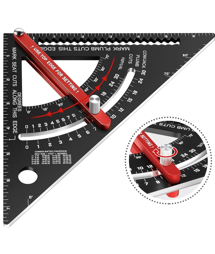 Escuadra Combinada Con Regla 12" 300mm Ruhlmann RU15543 - Imagen 2
