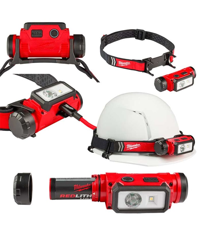 Linterna Luz Lámpara Led Frontal Vincha Minero de Cabeza 600lum Recargable USB REDLTHIUM™ Milwaukee Rojo/Negro 2163-21 - Imagen 2