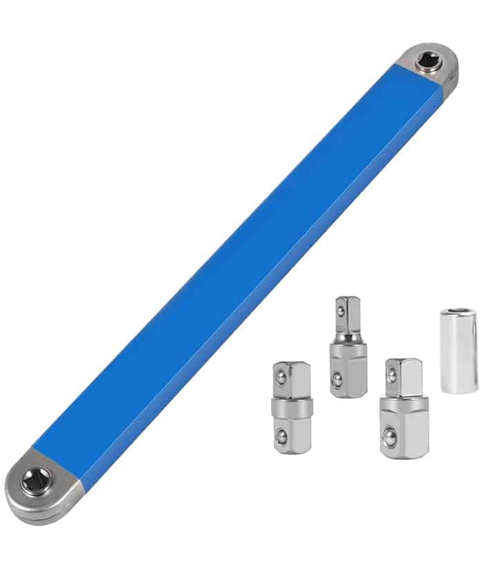 Llave de Extensión Extensible 15" + 3 Adaptadores Para Auto Camionetas Camiones Ruhlmann RU43016