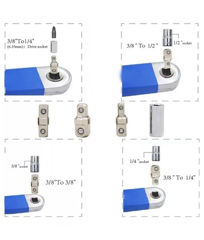 Llave de Extensión Extensible 15" + 3 Adaptadores Para Auto Camionetas Camiones Ruhlmann RU43016 - Imagen 4