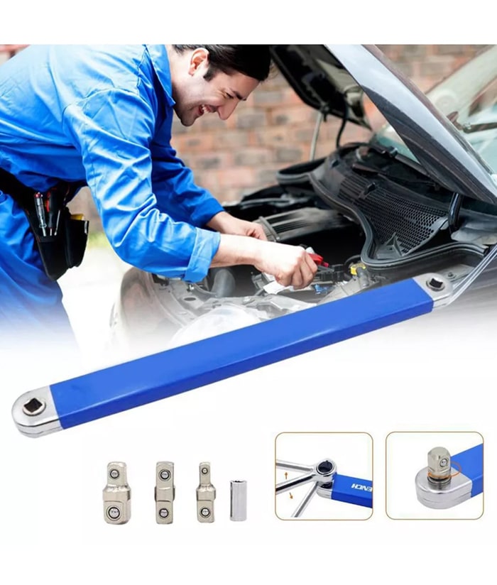 Llave de Extensión Extensible 15" + 3 Adaptadores Para Auto Camionetas Camiones Ruhlmann RU43016 - Imagen 5