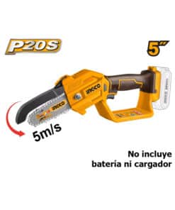 Mini Motosierra Electrosierra a Batería Inalámbrica Compacta 5" 20V Ingco Naranja/Amarillo CGSLI2058