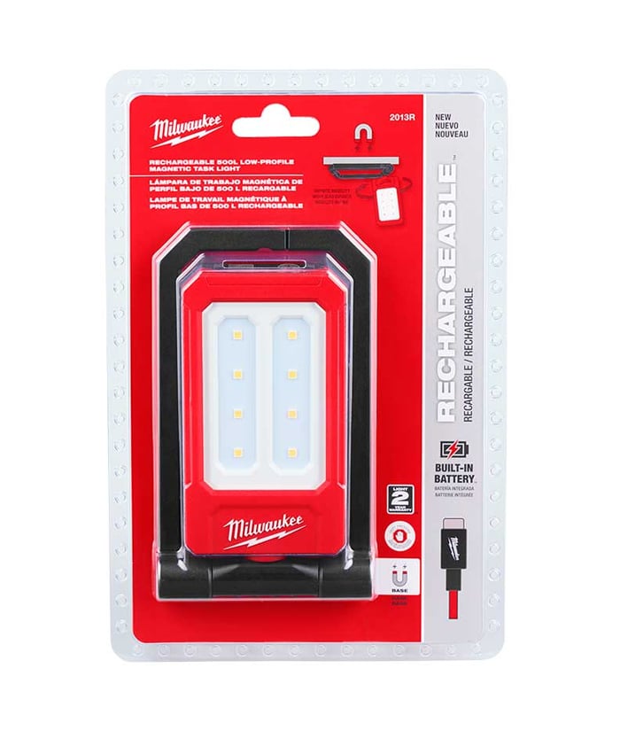 Reflector Linterna Luz Lámpara Led de Trabajo a Batería Inalámbrica Magnética 500 Lúmenes USB REDLTHIUM™ Milwaukee Rojo/Negro 2013R NUEVO! - Imagen 4