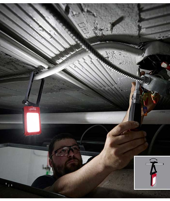 Reflector Linterna Luz Lámpara Led de Trabajo a Batería Inalámbrica Magnética 500 Lúmenes USB REDLTHIUM™ Milwaukee Rojo/Negro 2013R NUEVO! - Imagen 8