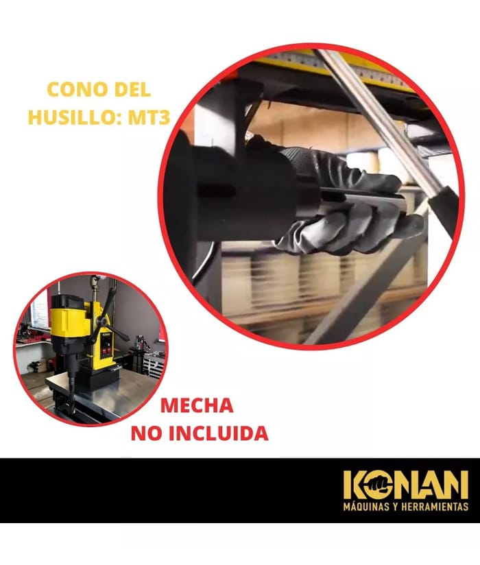 Taladro Eléctrico Base Magnética 1400W 28mm Konan KTBM/1400 - Imagen 7