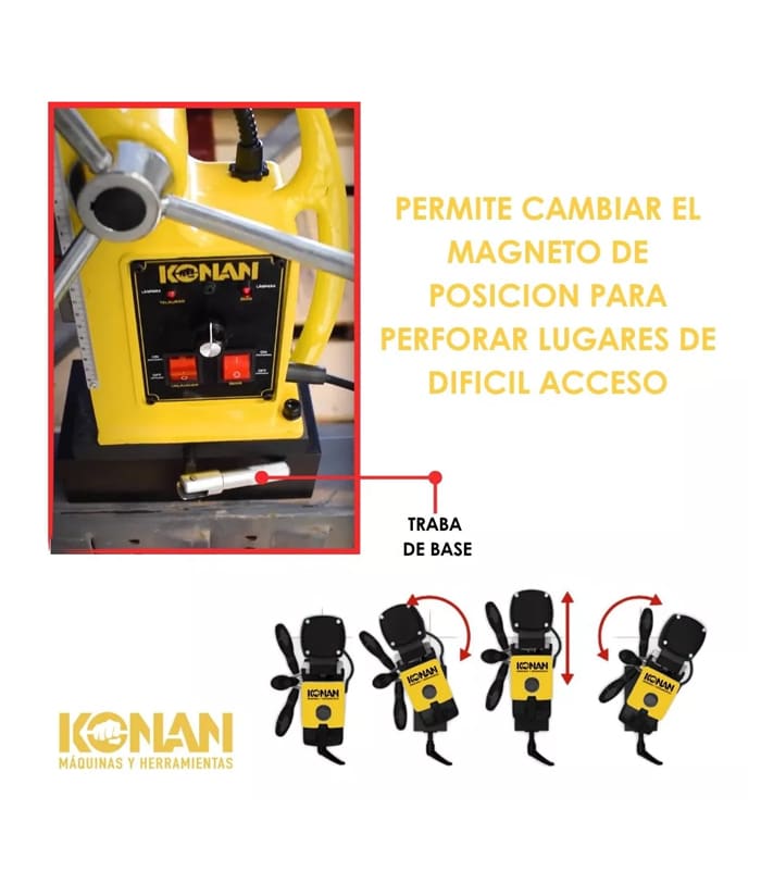 Taladro Eléctrico Base Magnética 1400W 28mm Konan KTBM/1400 - Imagen 8