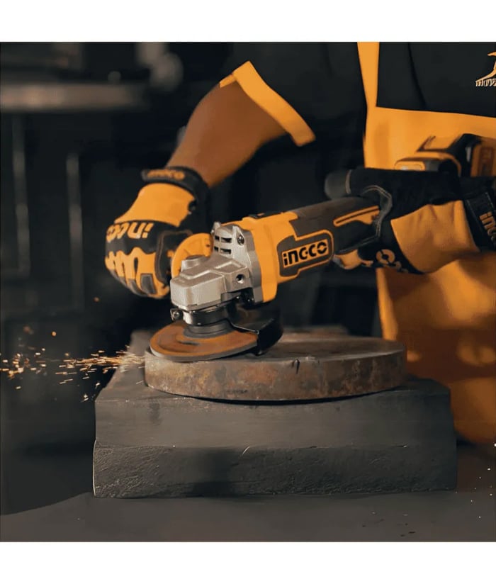 Amoladora Angular a Batería Inalámbrica 115mm 20V Brushless Motor Sin Carbones en Maletín Ingco Naranja/Amarillo CAGLI211541-4 - Imagen 2