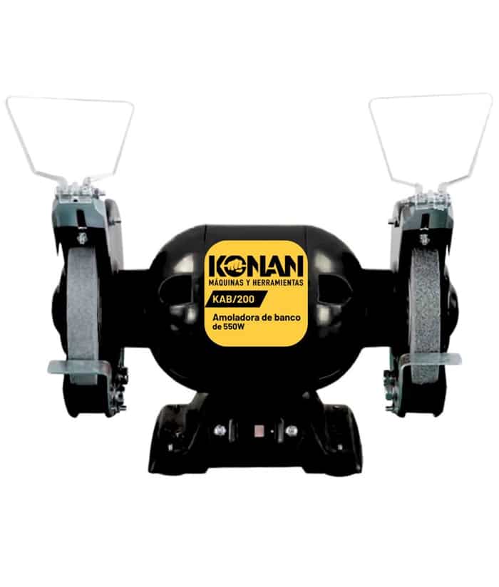 Amoladora de Banco Eléctrica 550W 200mm 8" + 2 Piedras Abrasivas Konan KAB/200