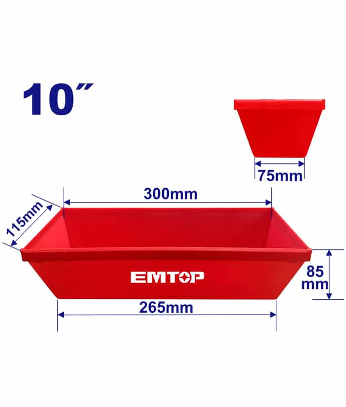 Bandeja Plástica Para Yesero 300mm Emtop Rojo/Azul EMNQ1330