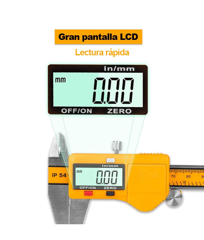 Calibre Digital 200mm Con Estuche Plástico Ingco HDCD28200 - Imagen 2