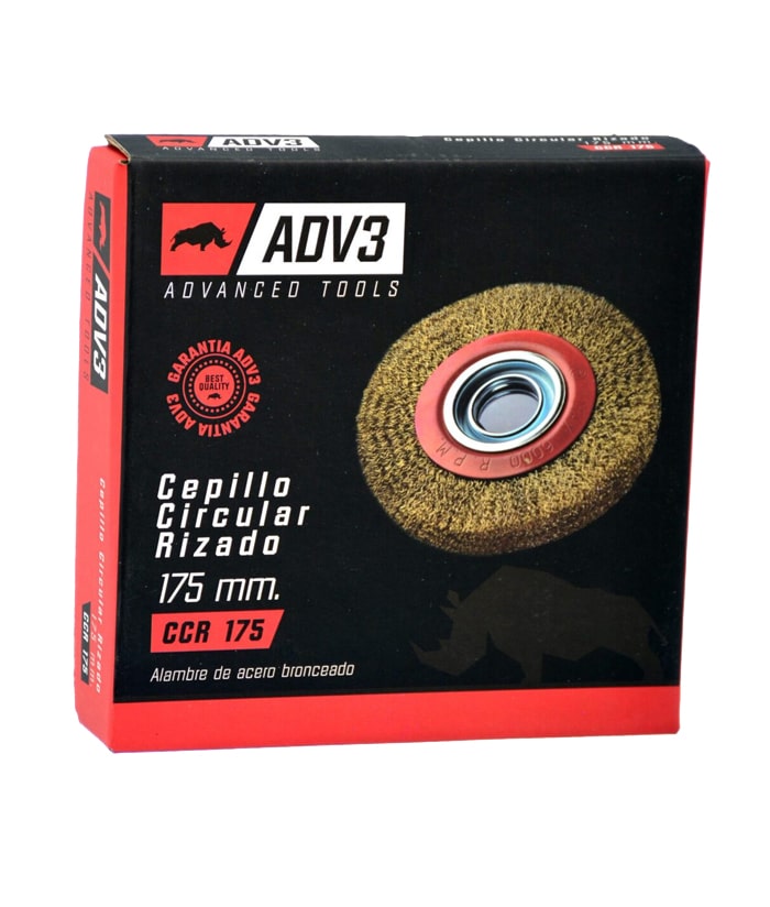 Cepillo Circular Rizado M14 175mm ADV3 CCR175 - Imagen 2
