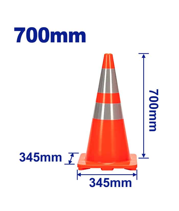 Cono de Tráfico de PVC Flexible Línea Pesada 70cm Emtop Rojo/Azul EMYJ1A70