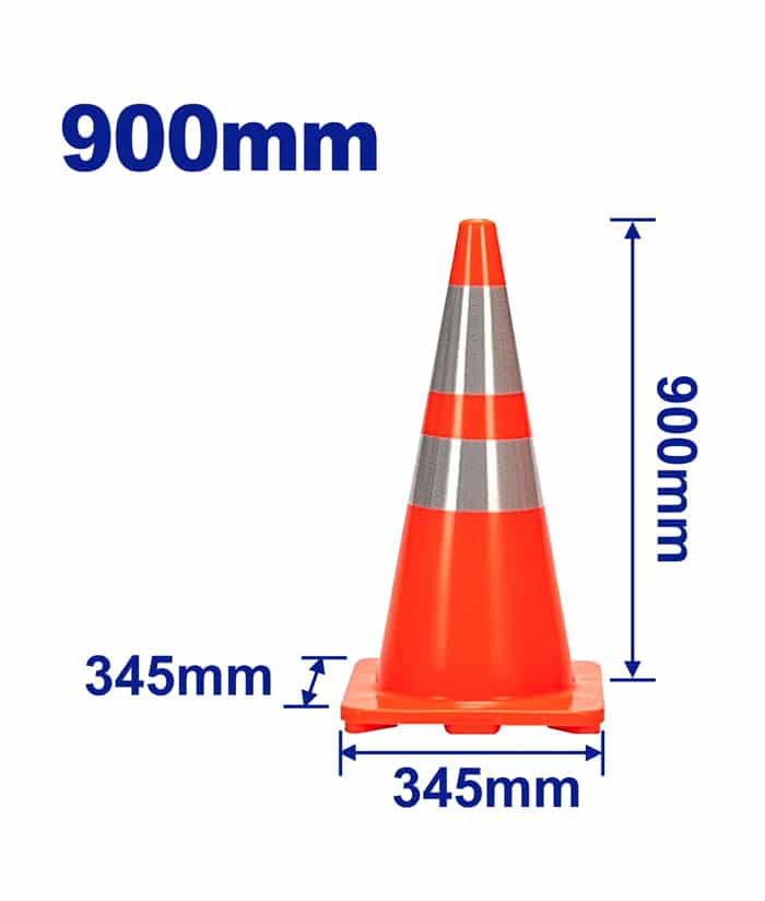 Cono de Tráfico de PVC Flexible Línea Pesada 90cm Emtop Rojo/Azul EMYJ1A90