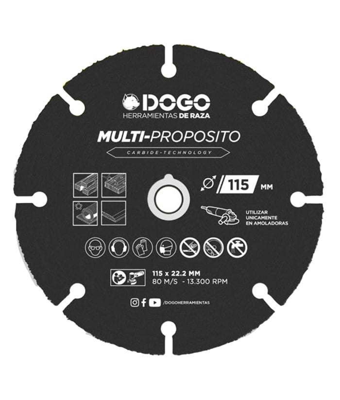 Disco Corte Multimateriales Multiconstrucción Multiusos Multipropósito 115 x 22,23mm Dogo DOG55100