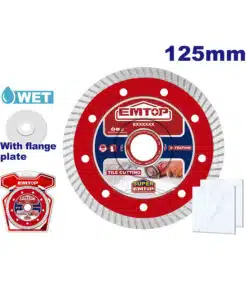 Disco Diamantado Turbo Fino 5" 125mm Para Cerámico Baldosas Mármol Ladrillo Emtop EDDCH31251