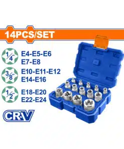 Juego Set Kit de Tubos Torx Hembra 1/4" 3/8" 1/2" x 14pzs Wadfow WST3D14