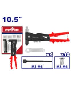 Remachadora Tipo Pinza de Inserto Roscado M3 - M6 Emtop EMHR5710