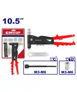 Remachadora Tipo Pinza de Inserto Roscado M3 - M6 Emtop EMHR5710