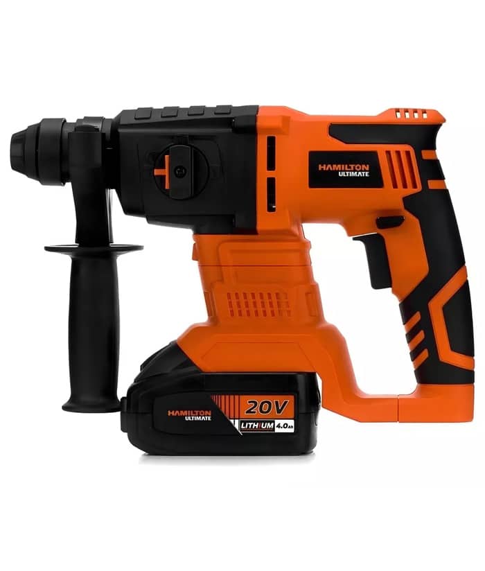 Rotomartillo Taladro Cincelador a Batería Inalámbrico 20V SDS-Plus 2 Joules + Batería 4.0Ah Amper + Cargador Rápido + Maletín Hamilton Utilmate ULT130 - Imagen 2
