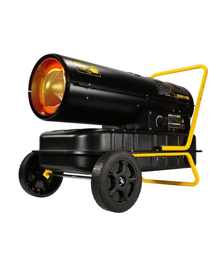 Calefactor Cañón Industrial 38lts Diesel/Kerosene 420 m2 25.800 Kcal/h Con Ruedas BTA 212005.2