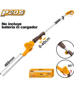 Cortacerco Podadora de Altura a Batería Inalámbrico 460mm 20V Ingco Naranja/Amarillo CPHT201601